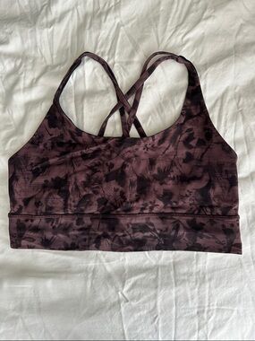 lululemon athletica Plum Floral Strappy Sports Bra